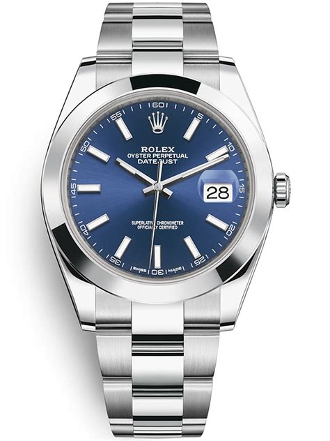 rolex datejust 41mm blue dial and smooth bezel|Rolex Datejust 41 price uk.